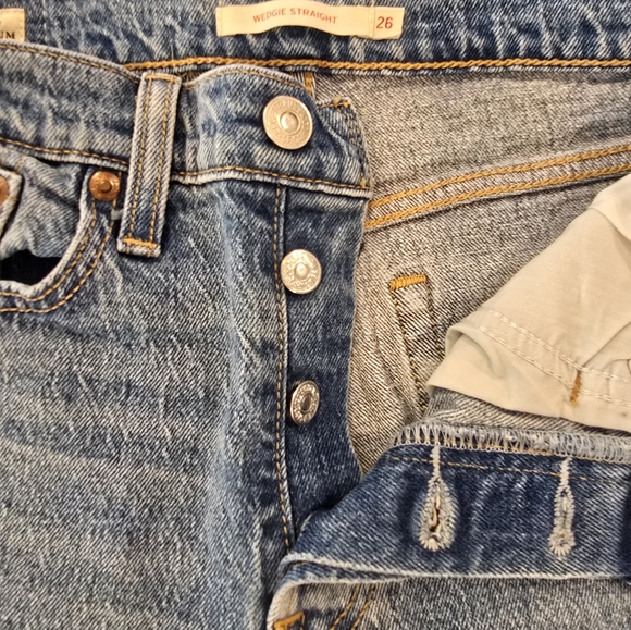 Levi's Blue Wedgie Straight Jeans - Picture 2 of 5